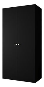 Ormar za garderobu 100 cm Parna 1 (crna + srebrna)