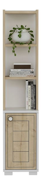 Regál Kovala (biela + dub zafírový) 