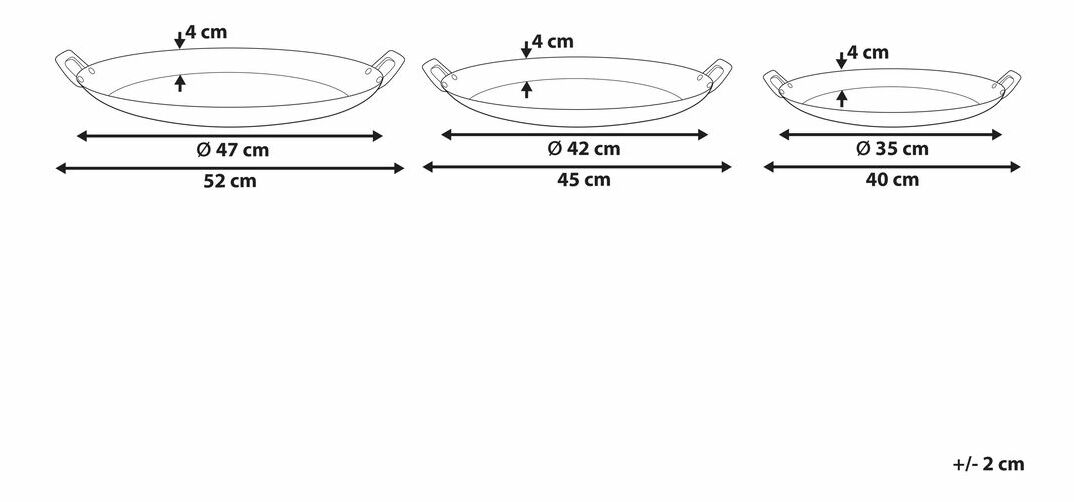 Set 3 ks podnosov Deora (zlatá)