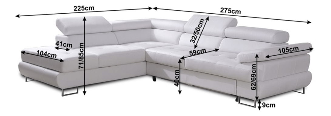 Kutna garnitura Bjorn R OTM 2F bijela (L) 