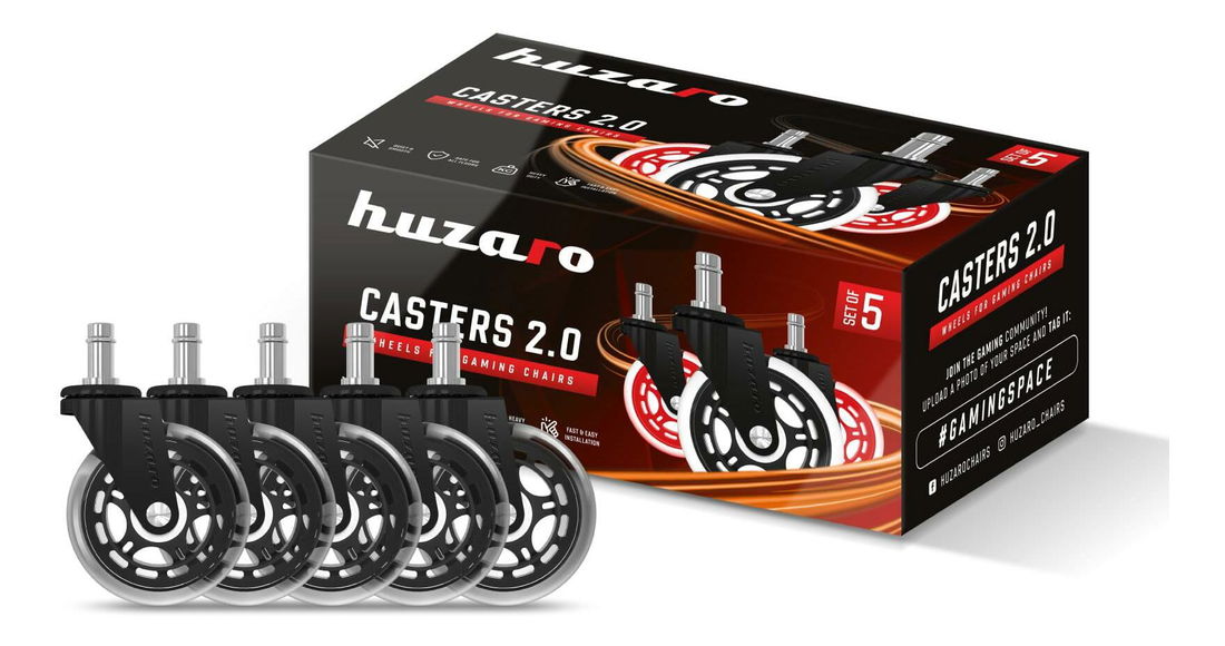 Set de 5 roți pentru scaune de birou Caspar (negru)