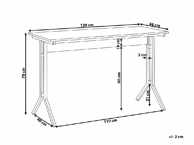 Masă pentru scris CRAW (120 x 48 cm) (MDF) (lemn închis)