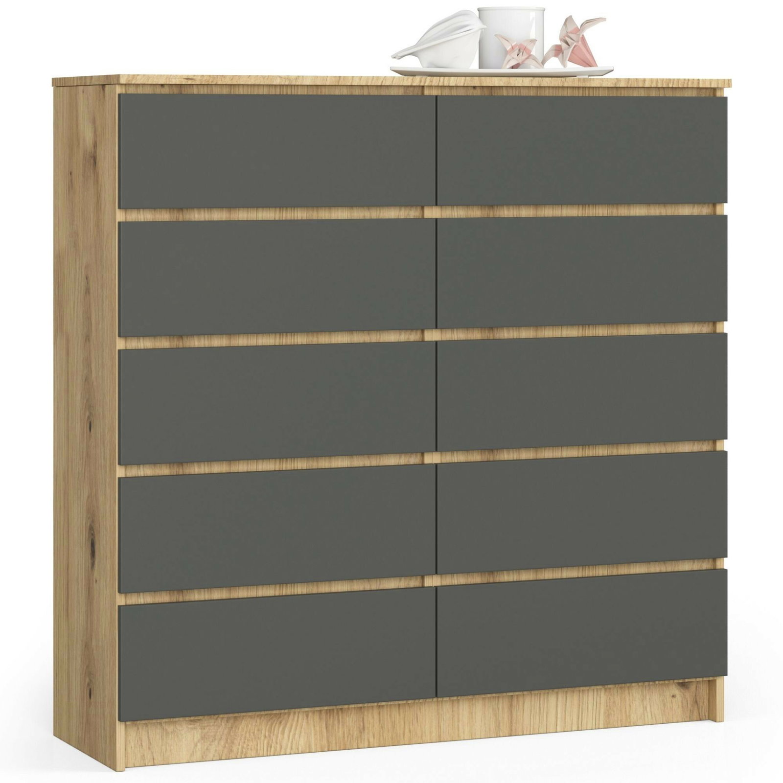 Komoda Kraft 10SZ (dub artisan + grafit)