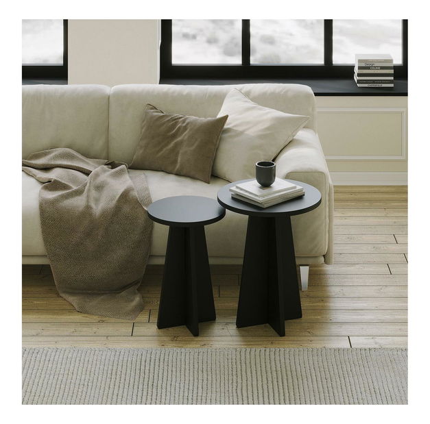 Set 2buc. măsuțe cafea Kabivo 1 (negru)