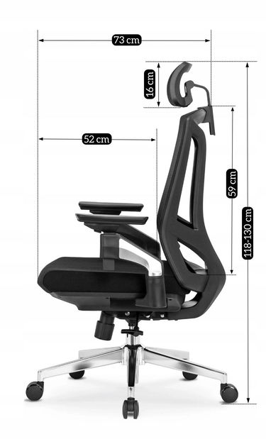 Irodai fotel Walsh (fekete) 