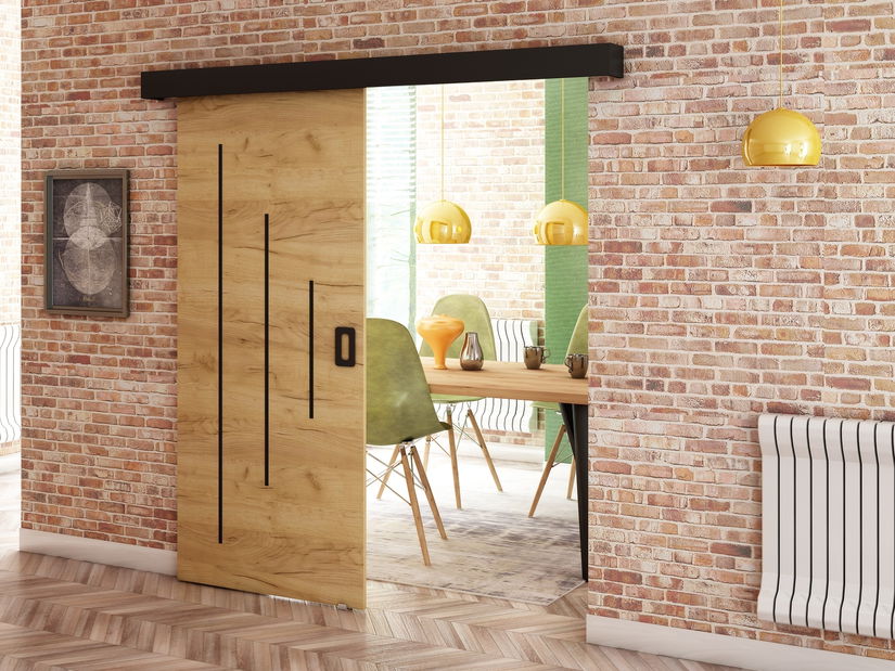 Uși culisante 90 cm Bethany Y (craft auriu + negru mat)