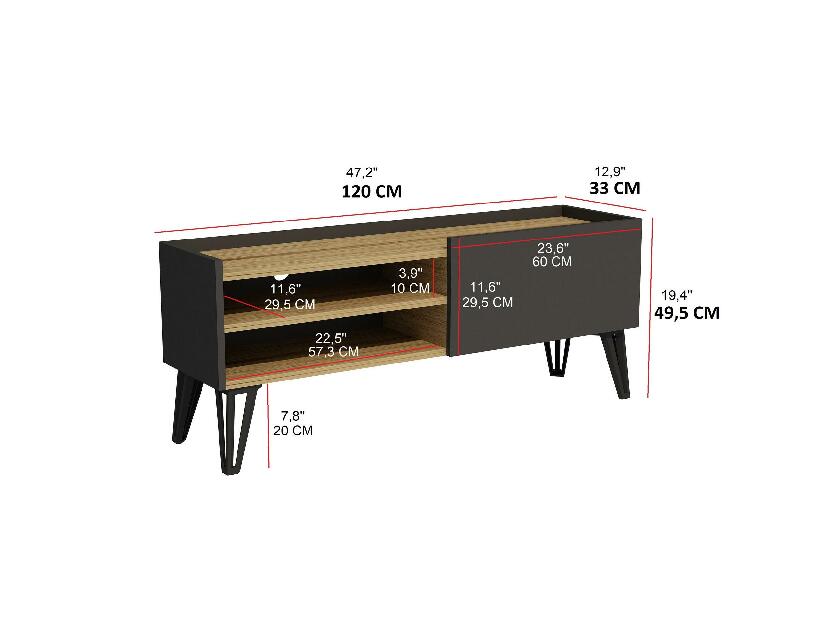 Masă TV/Dulap Mituni (stejar + antracit) 