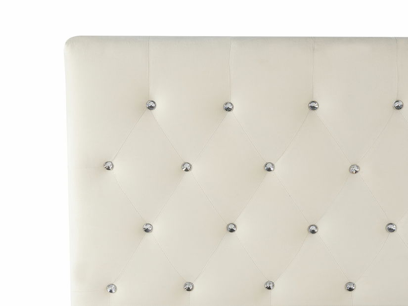 Pat matrimonial 140 cm AMESIA (bej) (cu somieră și sp. depozitare)