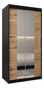 Šatníková skriňa 120 cm Verika 4 120 (čierna + dub artisan)