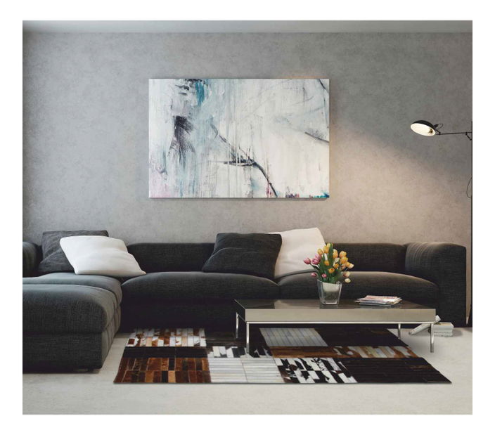 Bőr szőnyeg 69x140 cm TYP 04 (marhabőr + patchwork minta)