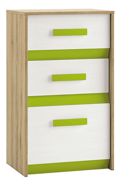 Comodă Best 10 Stejar sălbatic + Alb