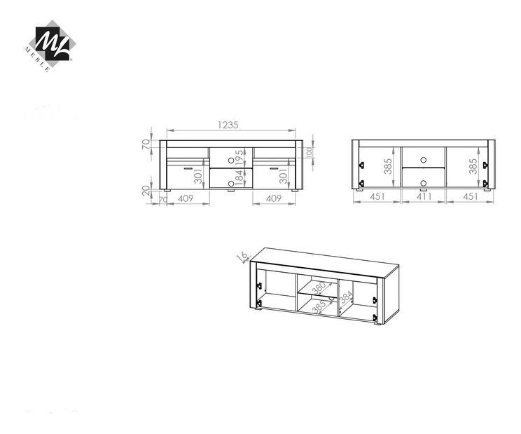 Masă TV/Dulap Festo 10