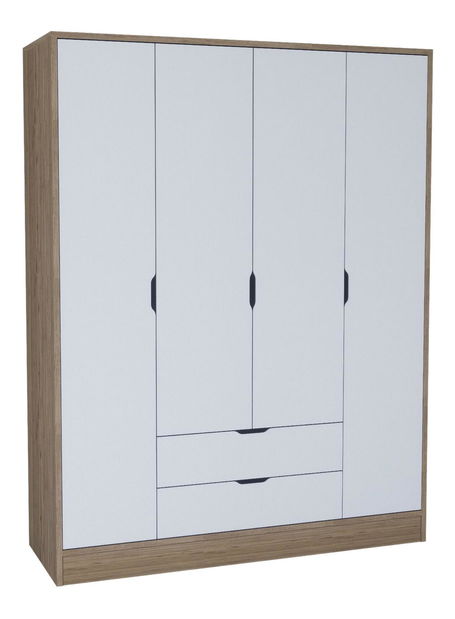 Ruhásszekrény Nisae 18 (világos dió + fehér)