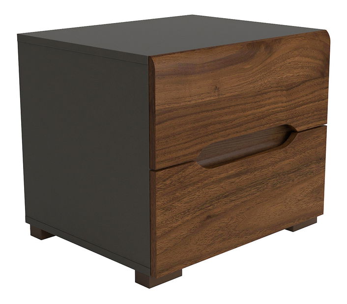 Nočný stolík BRW Elpasso KOM2S (Sivý wolfrám + Orech kolumbia)