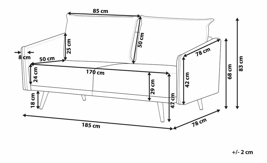 Háromszemélyes kanapé MARUNE (kék)