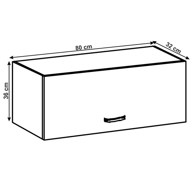 Dulap superior de bucătărie G80K Lanaya (alb + gri mat)