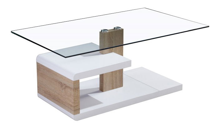 Konferenčný stolík Lars (biela + dub sonoma)