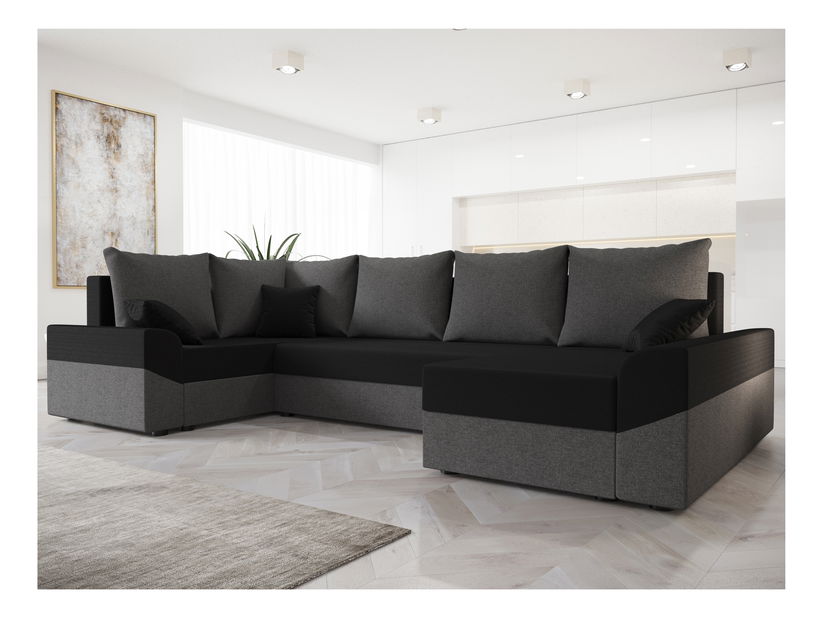 Sarok ülőgarnitúra Dusk Long (fekete + szürke) (B)