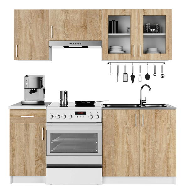 Felső konyhaszekrény Laconico (fehér + sonoma tölgy)