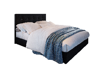 Manželská posteľ Boxspring 160 cm Karen Comfort (čierna) (s matracom a úložným priestorom)