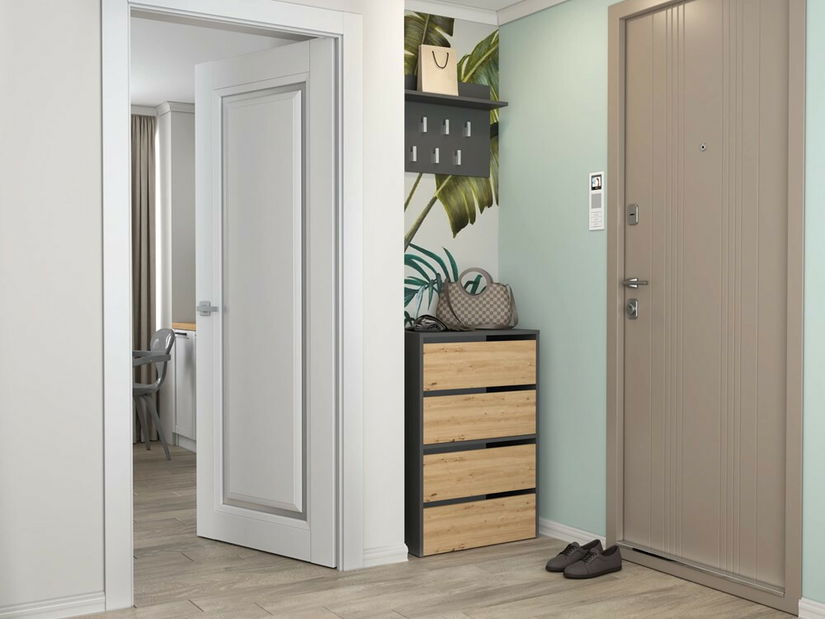 Botník (skrinka na topánky) Metido 2 (antracit + dub artisan)