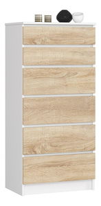 Komoda Kalista III (bijela + hrast sonoma)