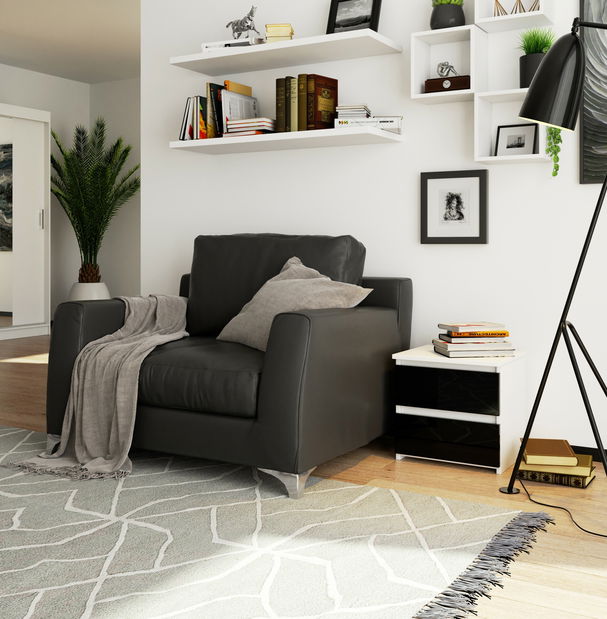 Noptieră Cleania CL2 (Negru lucios)