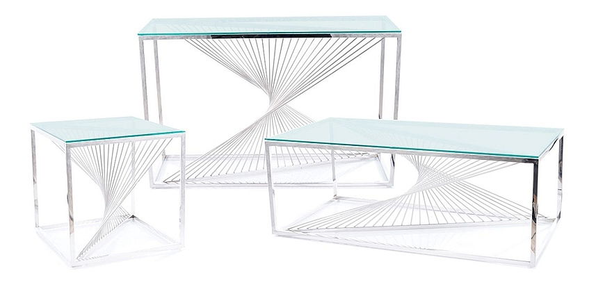 Dohányzóasztal Freddie (Üveg + króm)