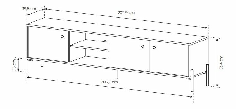 TV stolić/ormarić Scandia 203 3D (hrast scandi + jelka scandi)