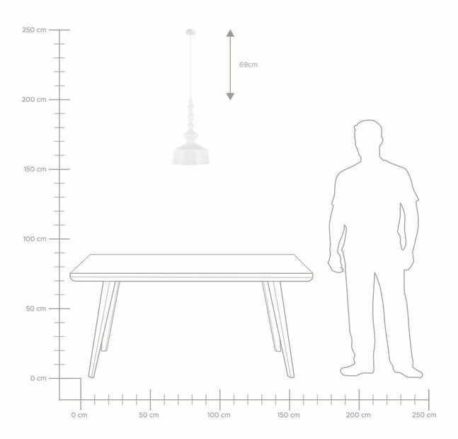 Závesná lampa Doriva (biela)