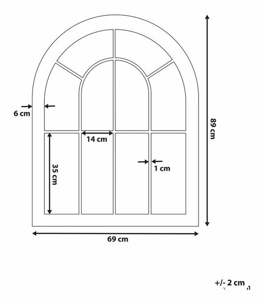 Nástenné zrkadlo Evadne (béžová)