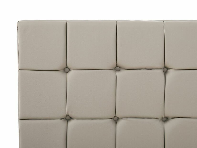 Pat matrimonial 140 cm AMART (gri) (piele ecologică) (cu somieră)