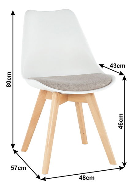 Scaun de sufragerie Ambany (Alb + bej) *Vânzare