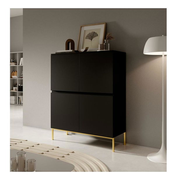 Dulap Bennasi B1 (negru + auriu)