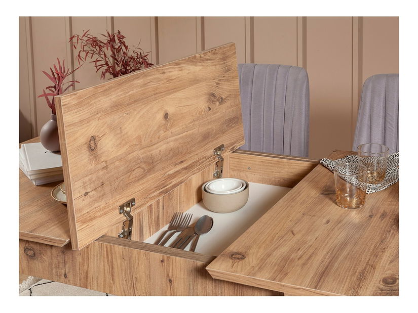 Jedálenský set Vlasta 1 (borovica antlantic + sivá) (pre 4 osoby)