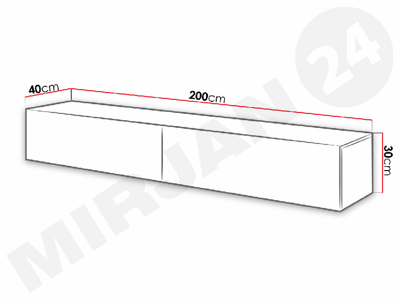 TV stolík/skrinka Kylara 200 (biela + lesk biely)