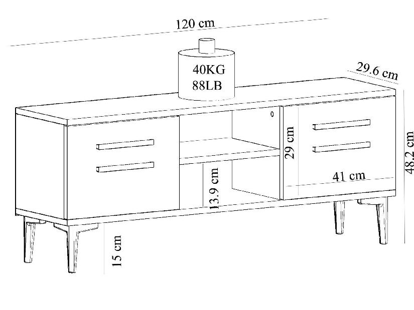 TV asztal/szekrény Vapove (fehér) 