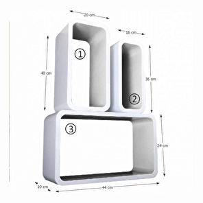 Polc Atos fehér (3 db.)