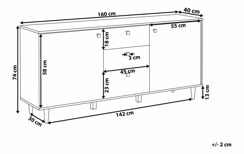 Komoda KORU (MDF) (čierna)