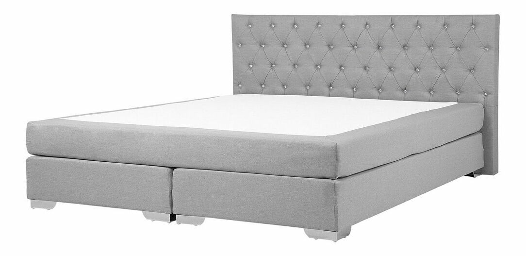 Bračni krevet Boxspring 180 cm DUKE (s podnicom i madracem) (siva)