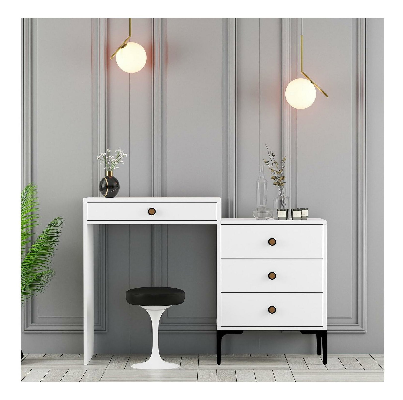 Fésülködőasztal Logan 2 (tiszta fehér)