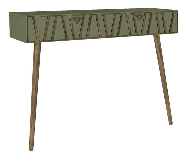 Konzolni stolić Froggy (orah + tamnozelena)