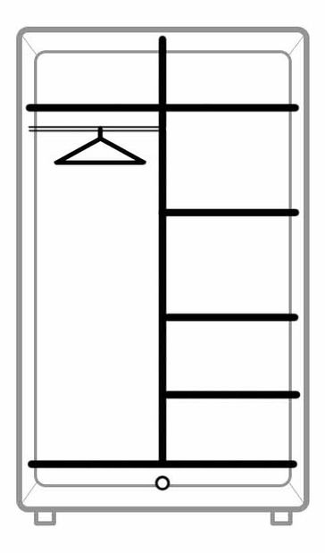 Ruhásszekrény Filippa F1 (artisan tölgy + fekete)