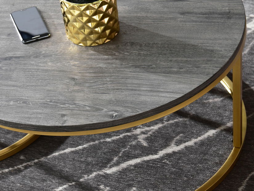 Măsuță de cafea Kolja Zest Xl (gri + auriu)