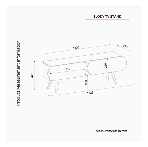 TV stolík/skrinka Eleonor 120 (dub biely)