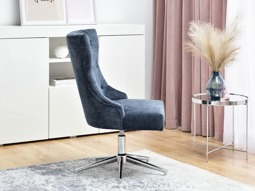 Fotoliu Elza (albastru + crom)