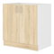 Dolná kuchynská skrinka pod drez Sylrona 80 ZL 2F BB (biela + dub sonoma)