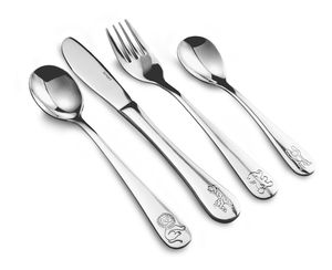 Set pribora za jelo Lamart Zoo dječji (srebrna) (4kom)