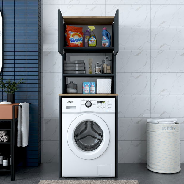 Kúpeľňová skrinka Karoline 101 (Orech + Antracit)