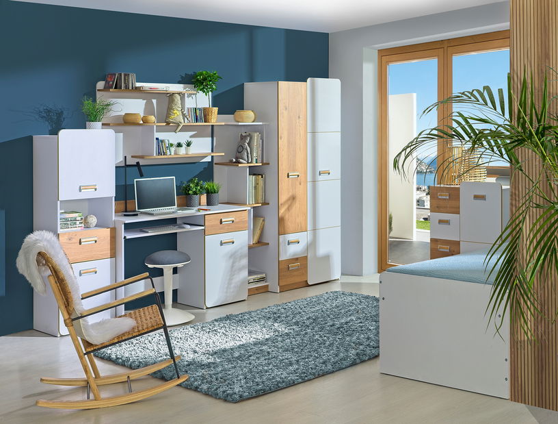 Komoda Lavendon L6 (dub nash + lesk biely)